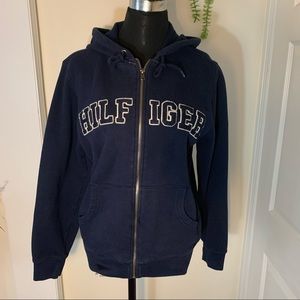 Tommy Hilfiger Spell Out Hilfiger Zip -Up Hoodie